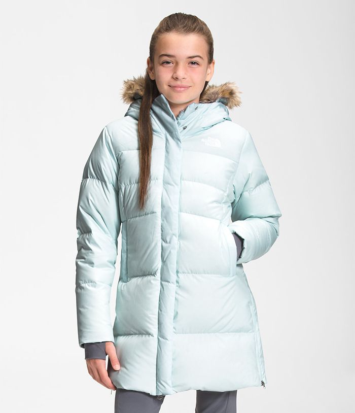 The North Face Jacket Dealio Fitted Parka Blue - Girls - Thailand BKISF-5814